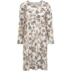 Natkjole bomuld dametøj Damella Paisley Flower Long Sleeve Nightdress Pattern-2