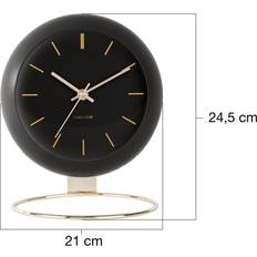 Karlsson Horloges de Table Karlsson Globe Horloges KA5832BK - Unisex Quartz Metal Horloge de Table