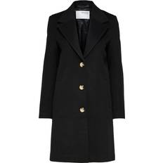 Selected Femme Manteaux Selected Sasja Single Breasted Coat - Black