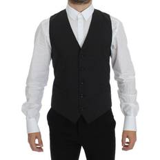 Herre - Multifarvet Veste Dolce & Gabbana DG Gray Wool Stretch Vest Gray