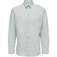 Selected Homme Slim Sun Linen Shirt Long Sleeve - White