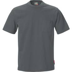 T-shirt med brystlomme Mørkegrå