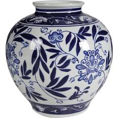 A&B Home nthony Venetucci Blue and White Porcelain Vase