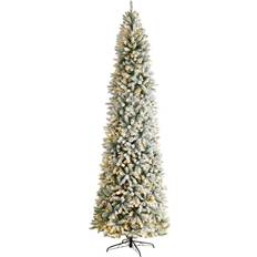 10ft christmas tree Nearly Natural 10’ Slim Flocked Montreal Fir Christmas Tree