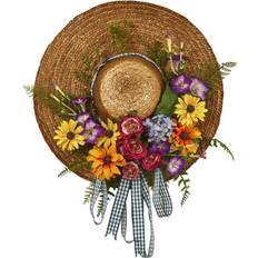 Flowers Nearly Natural Mixed Flower Hat Wreath