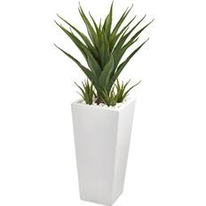 White Artificial Plants Nearly Natural Artificial Spiky Agave Plant, Green Artificial Plant