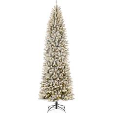 Decorative Items GlitzHome 9' Slim Pine Pre-Lit Artificial Multi Multi 9 Ft Christmas Tree