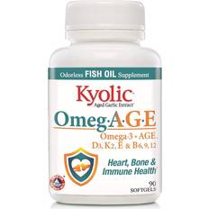 Kyolic 90 Kyolic Omeg.A.G.E, Omega-3 + AGE, D3, K2, E & B6, 9, 12, Heart, Bone & Immune Health 90 st