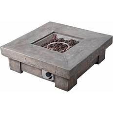 Teamson Home Brown Outdoor Retro Look Square Propane Gas Fire Pit