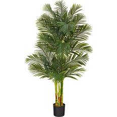 Glass Artificial Plants Nearly Natural 6 ft. Golden Cane Artificial Palm Tree, T2019 Artificial Plant