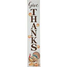 GlitzHome Give Thanks Wall Decor 8x42"