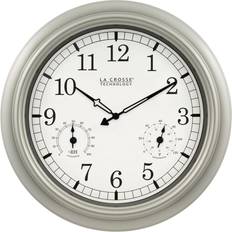 LA CROSSE TECHNOLOGY 18 in. Thermometer and Hygrometer Indoor/Outdoor Quartz Wall Wall Clock