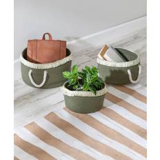 Multicolored Boxes & Baskets Honey Can Do Storage Bins Olive Olive Cotton Rope Set of Three Basket