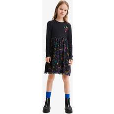 Schwarz Kleider Desigual CASIA girls's Dress