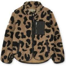 Beige Fleecejackor Barnkläder Liewood Nolan Jacka Mega Leo/Oat Mix