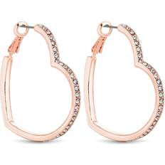 Lipsy Heart Hoop Earring - Rose Gold/Transparent