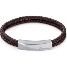 Calvin Klein Braided Bracelet - Silver/Brown