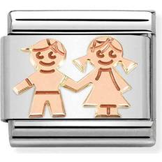 Enfant Breloques et Pendentifs Nomination Classic Rose Children Holding Hands Charm