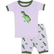 Elastane Pajamases Children's Clothing Leveret Boys 2pc. T-Rex Shorts Pajama Set