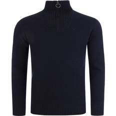 Knitted half zip Barbour Essential Lambswool Half Zip Knitted Jumper - Dark Stone