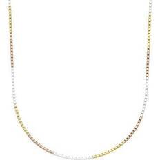 Necklaces AMI Tri-Tone Sterling Box Chain Necklace