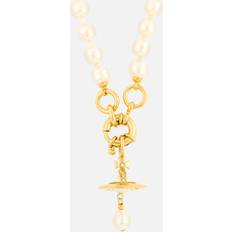 Vivienne Westwood Halsband Vivienne Westwood Aleksa Gold-Tone Brass and Preciosa Pearl Necklace