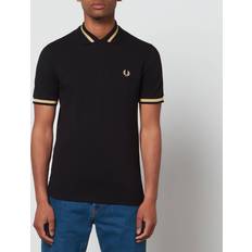 Fred Perry Polo Shirts Fred Perry Men's Made In England Single Tipped Polo Shirt Black/Beige 46/XXL