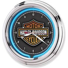 Harley Davidson Essential Bar & Shield Neon Wall Clock 30.5cm