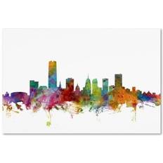 Wall Decor Trademark Fine Art Michael Tompsett 'Oklahoma City Skyline' Canvas Art,16x24 Wall Decor