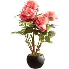 Flowers Artificial 16.5 Pink Rose Flower