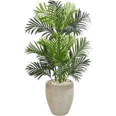 Beige Decorative Items Nearly Natural Paradise Palm Artificial Tree in Sand Colored Planter Artificial Plant