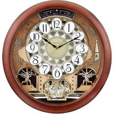 Bulova Dancing Dial 17" Round Wall In Warm Brown Cherry Brown 18.5in Wall Clock