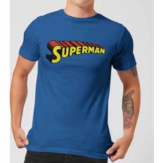 DC Comics Superman Telescopic Crackle Logo Men's T-Shirt Royal