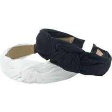 Urban Classics Light Headband With Knot 2-Pack - Black/White