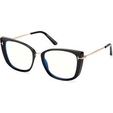 Glasses Tom Ford 53mm Cat Eye Blue Light Blocking in Shiny Black