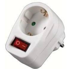 Hama Adaptor plug with switch (protective contact adapter plug, up to 3500 watts) white