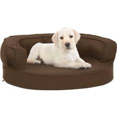 vidaXL - Ergonomic Dog Bed Mattress Linen Look Brown