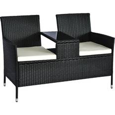 Synthetic Rattan Garden Benches OutSunny 867-027BK Garden Bench