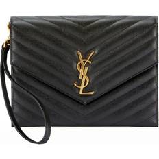 Handbags Saint Laurent YSL Monogram Flap Clutch Bag - Black