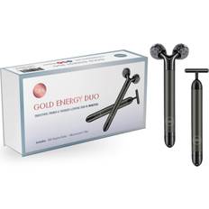 Vibrating T-Bars Gua Sha & Facial Massage Rollers Beauty ORA 360-Degree Roller and Microcurrent T-Bar Deluxe Set Black Gold