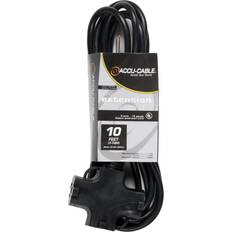 Electrical Accessories American Dj Accu-Cable EC-163 10' 16/3 AWG 3-Outlets Edison AC Extension Cord