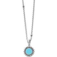 Lagos Maya Round Inlay Pendant Necklace - Silver/Blue