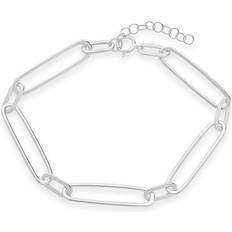 Sterling Forever Paper Clip Chain Link Bracelet - Silver