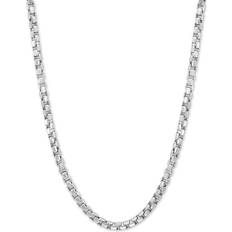 Effy Necklaces Effy Rounded Box Link 24" Chain Necklace - Silver