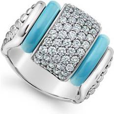 Lagos Caviar Square Diamond Pave Ring