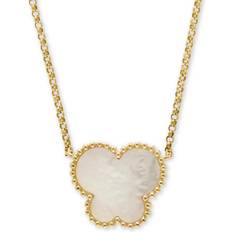 Effy Women Necklaces Effy Butterfly Pendant Necklace - Gold/White