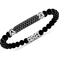 Effy Men Bracelets Effy Sterling Silver, Onyx & Spinel Bracelet