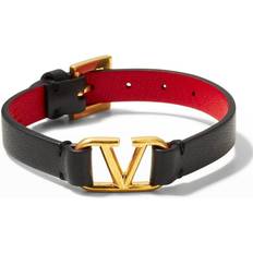 Valentino Garavani VLogo Leather Bracelet Nero