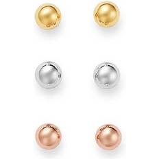 Saks Fifth Avenue Women's 3-Pair 14K Tri-Tone Stud Earrings Set