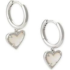 Kendra Scott Ari Heart Huggie Earrings - Silver/Mother Of Pearl
